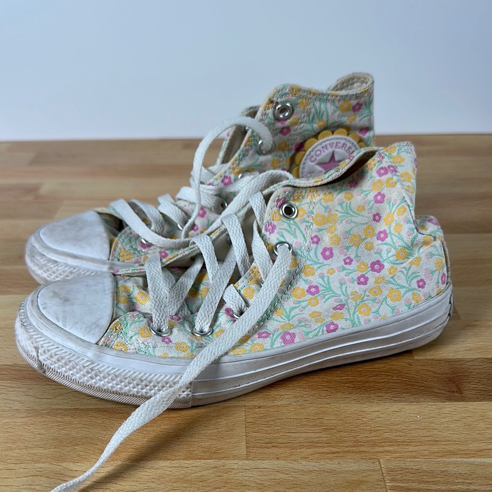 Converse White and Yellow High-Top Sneakers